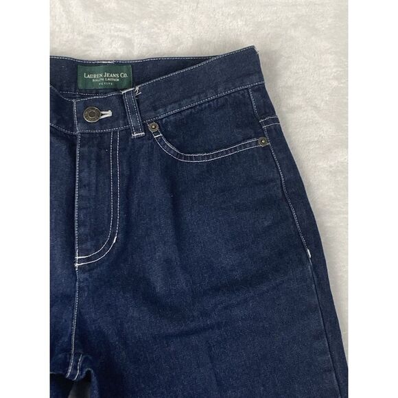 Lauren Jeans Co. Premium Womens Jeans Mid Rise Blue Dark Wash‎ Denim Size 2P - Picture 4 of 16